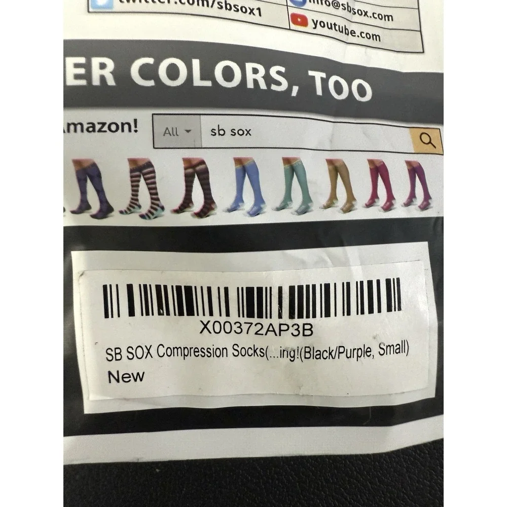 SB SOX compression socks 20-30 MmHg Black And Purple